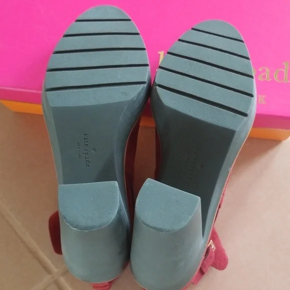 Kate Spade Red Ankle Booties with Chunky Heel - Picture 3 of 5